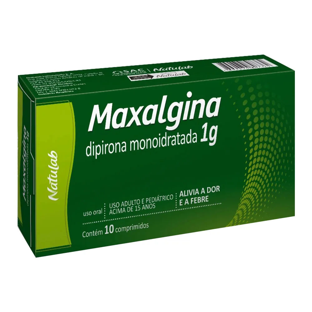 Dipirona 1g 10 Comprimidos Maxalgina Natulab