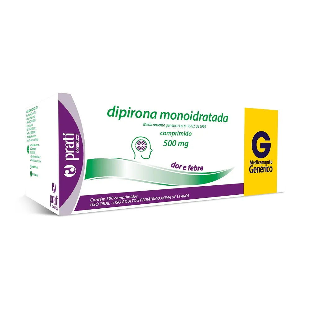Dipirona 500mg 10 Comprimidos Genérico Prati-Donaduzzi