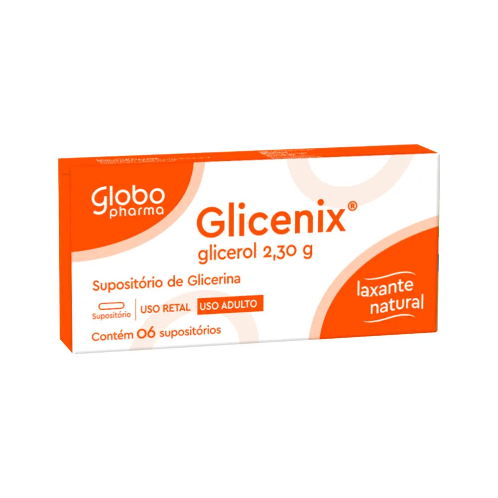 Glicenix Adulto Supositório 2,30g 6 Unidades Globo