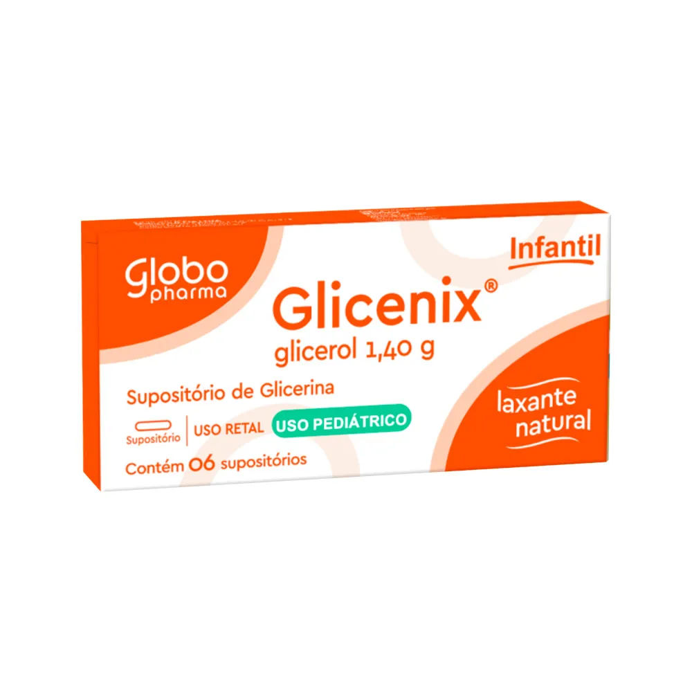 Glicenix Pediátrico Supositório 1,40g 6 Unidades Globo
