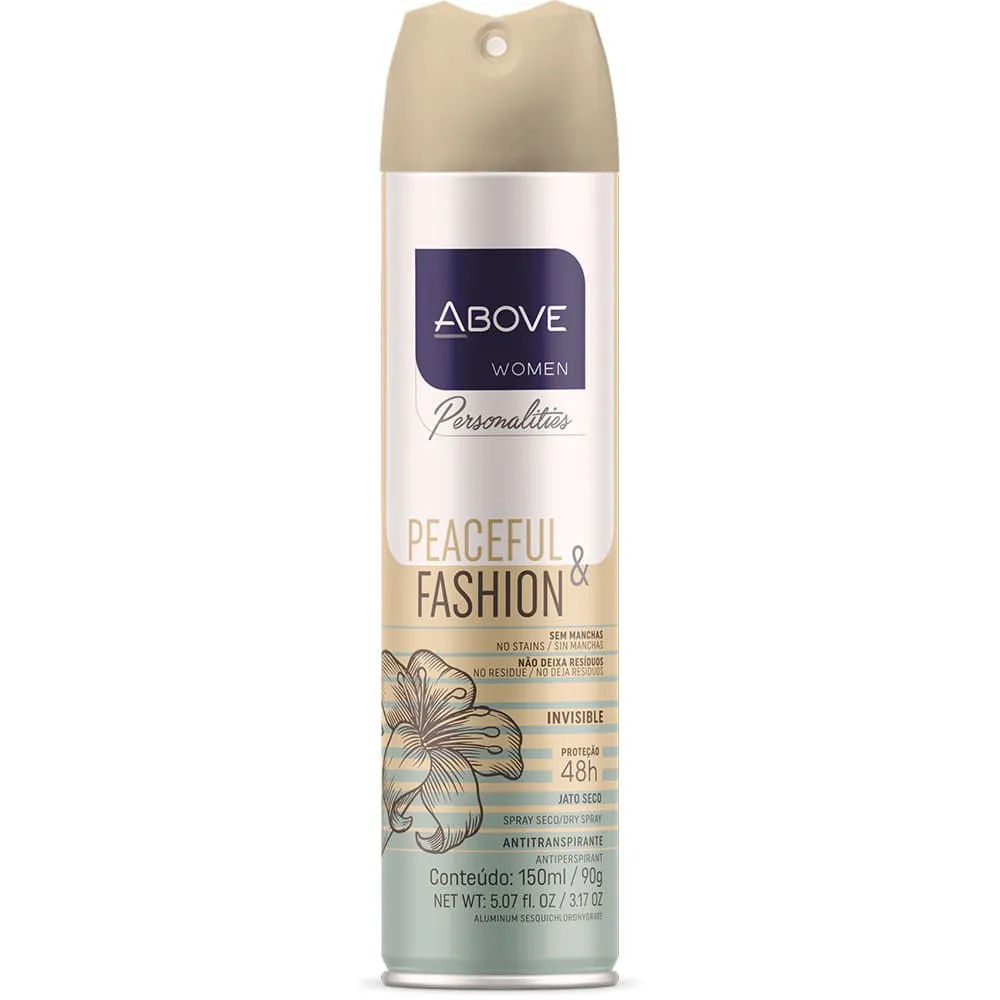 Desodorante Above Feminino Personalities Aerossol 150ml Peaceful E  Fashion