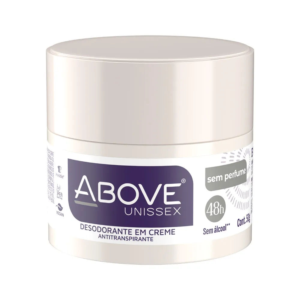Desodorante Em Creme Above Unissex Sem Perfume 50g