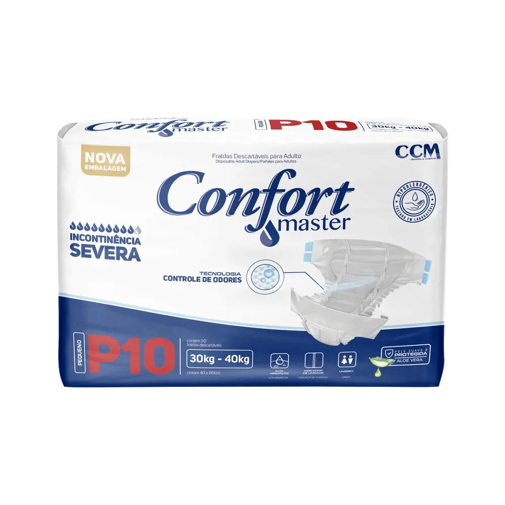Fralda Geriatrica Confort Master P Incontinencia Severa Com 10 Unidades