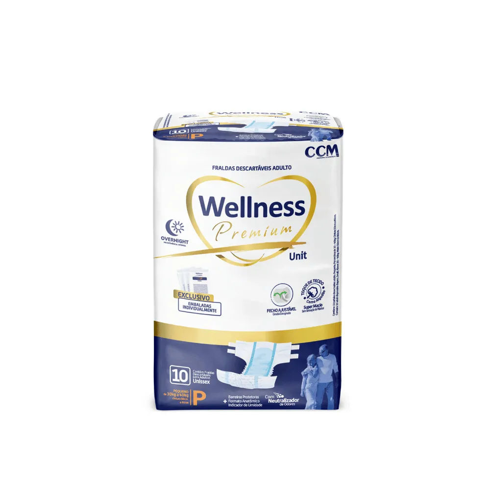 Fralda Wellness Geriatrica Premium Unissex Com 10 Tamanho P