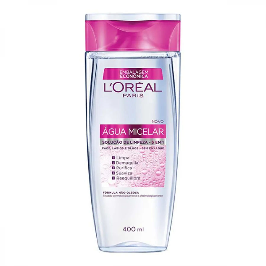 Água Micelar Loréal Solução De Limpeza 5 Em 1 400ml