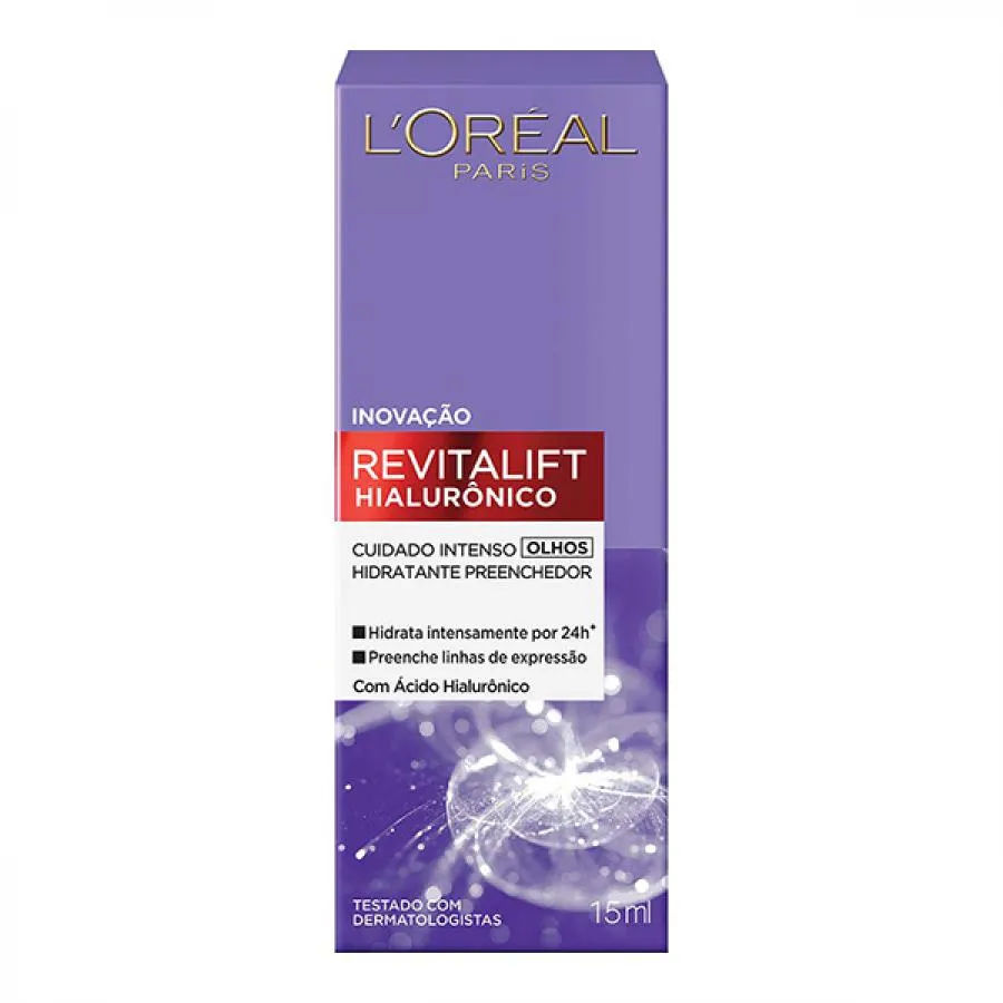 Creme Anti-idade para Área dos Olhos LOréal Revitalift Hialurônico FPS20 15ml