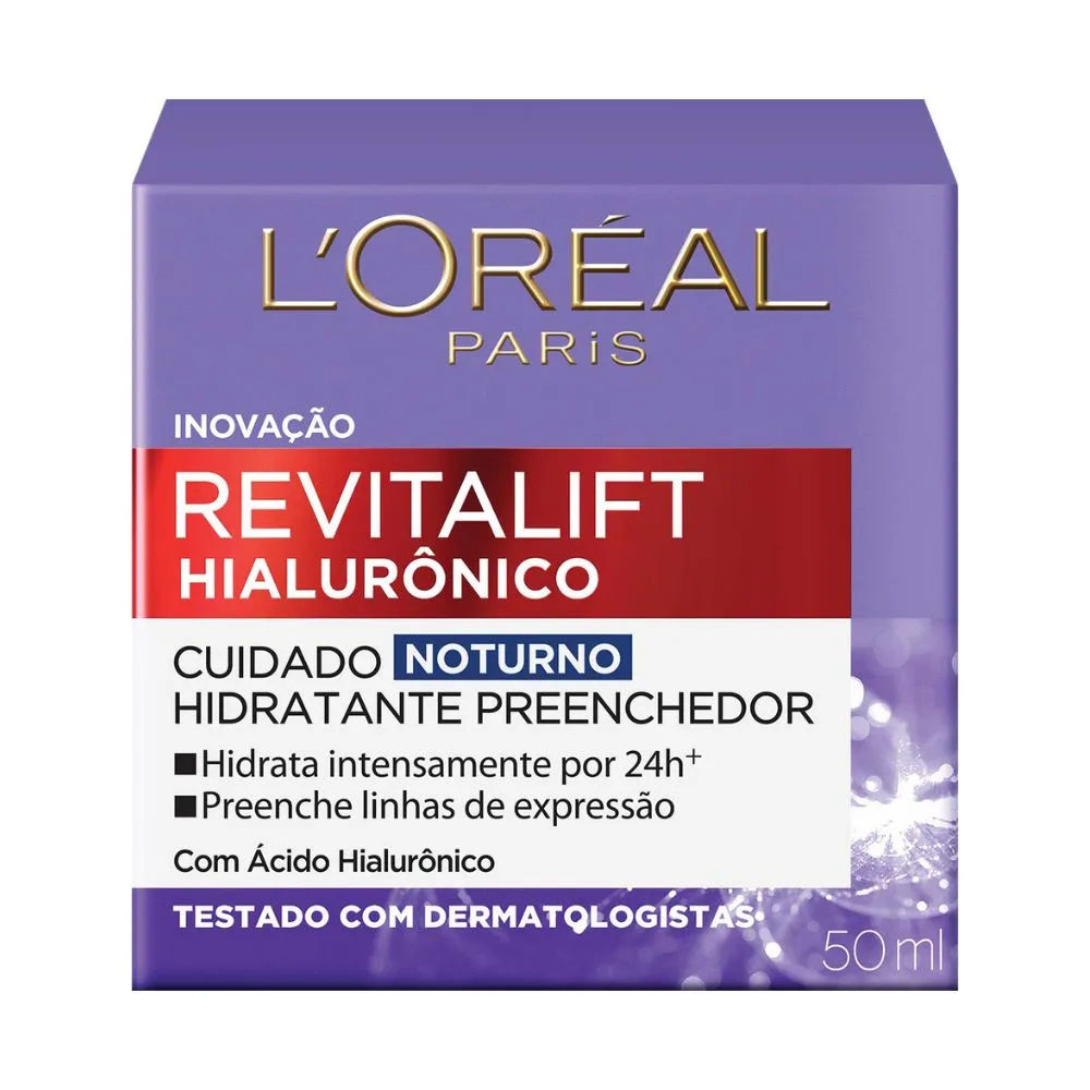 Creme Anti-idade Facial LOréal Revitalift Hialurônico Noturno 50ml