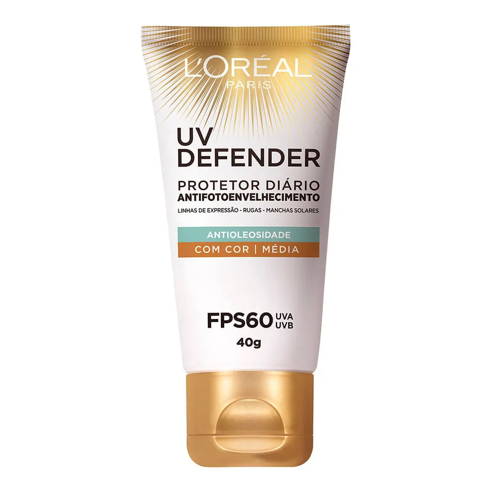 Protetor Solar Loreal Uv Defender Fps60 Antioleosidade Cor  Media 40g