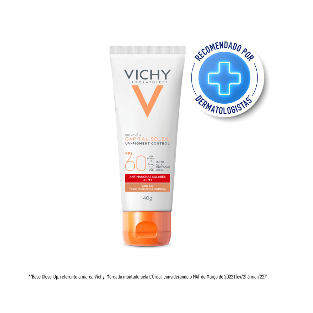 Vichy Capital Soleil Uv-pigment Control 40gr Fps60 Antimanchas Cor 3.0