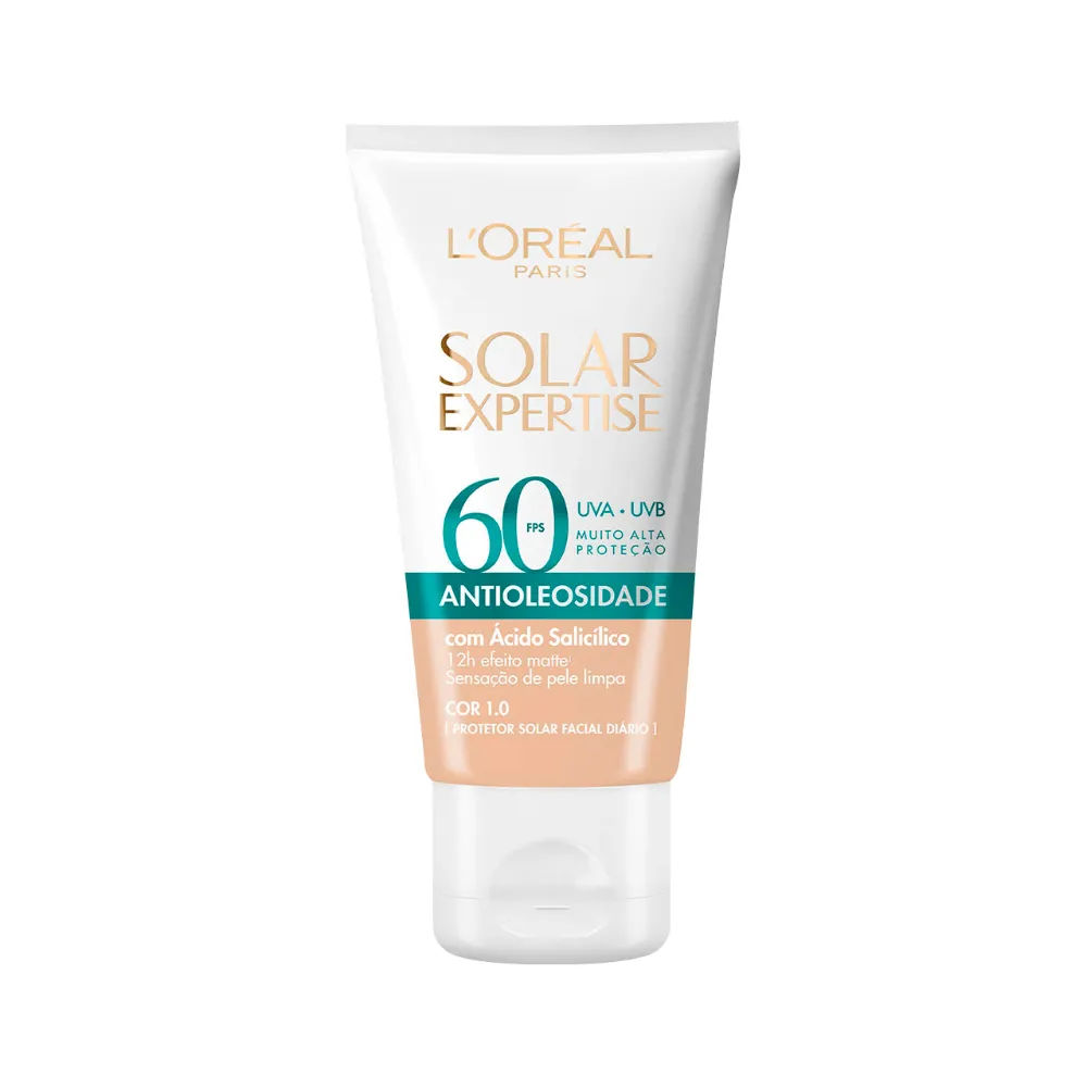 Protetor Solar Facial LOréal Solar Expertise Antioleosidade Cor Clara FPS60 40g