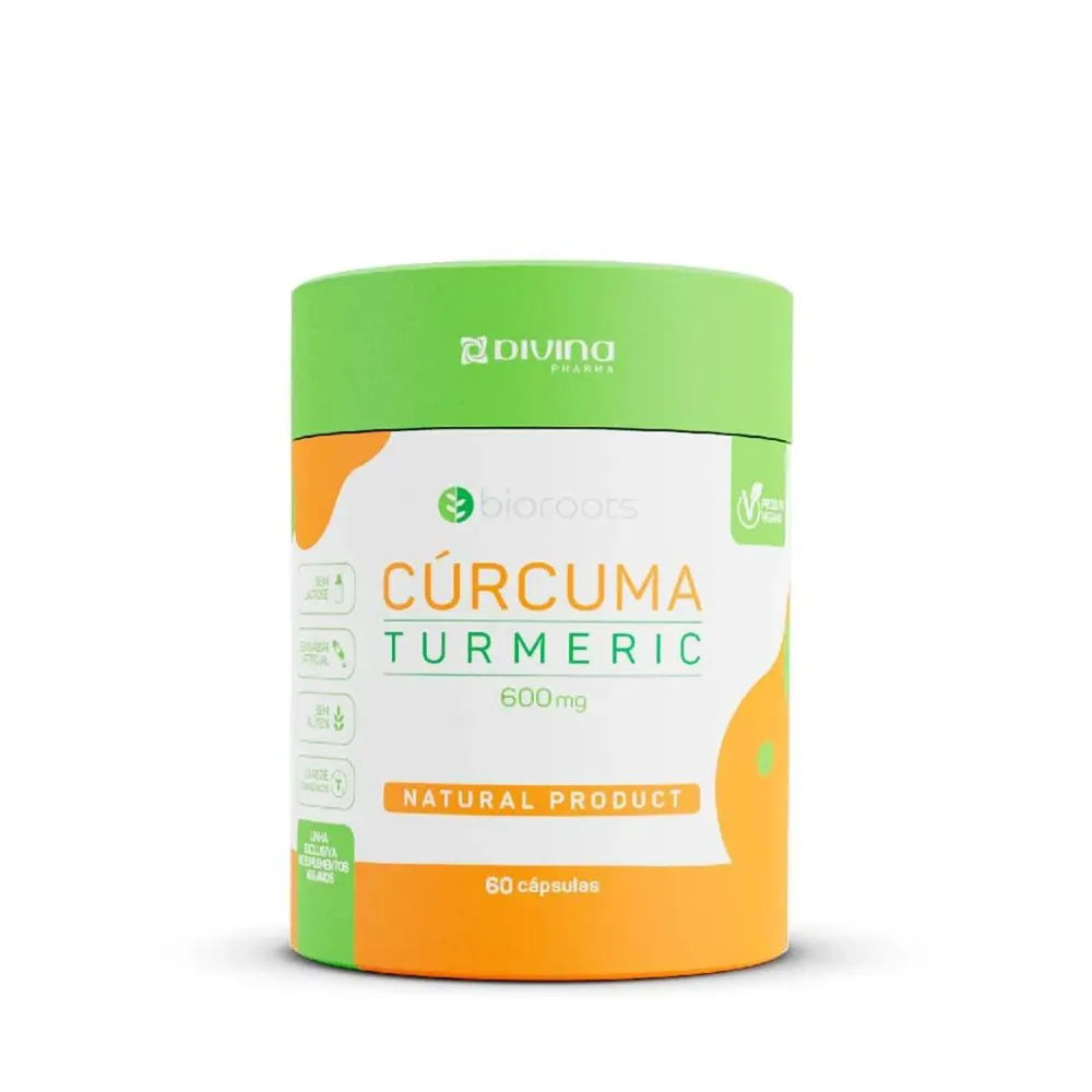 Cúrcuma Turmeric 600mg 60 Cápsulas Bioroots Divina Pharma