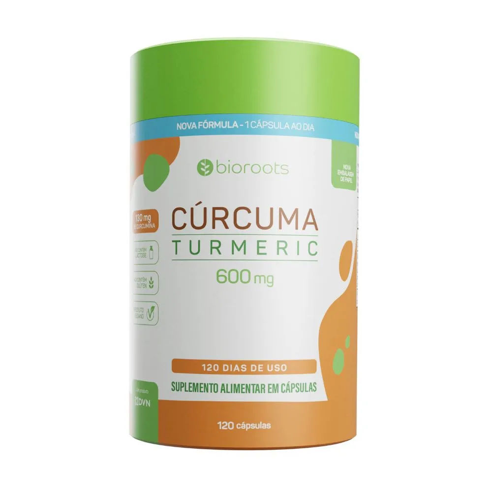 Cúrcuma Turmeric 600mg 120 Cápsulas Bioroots Divina Pharma
