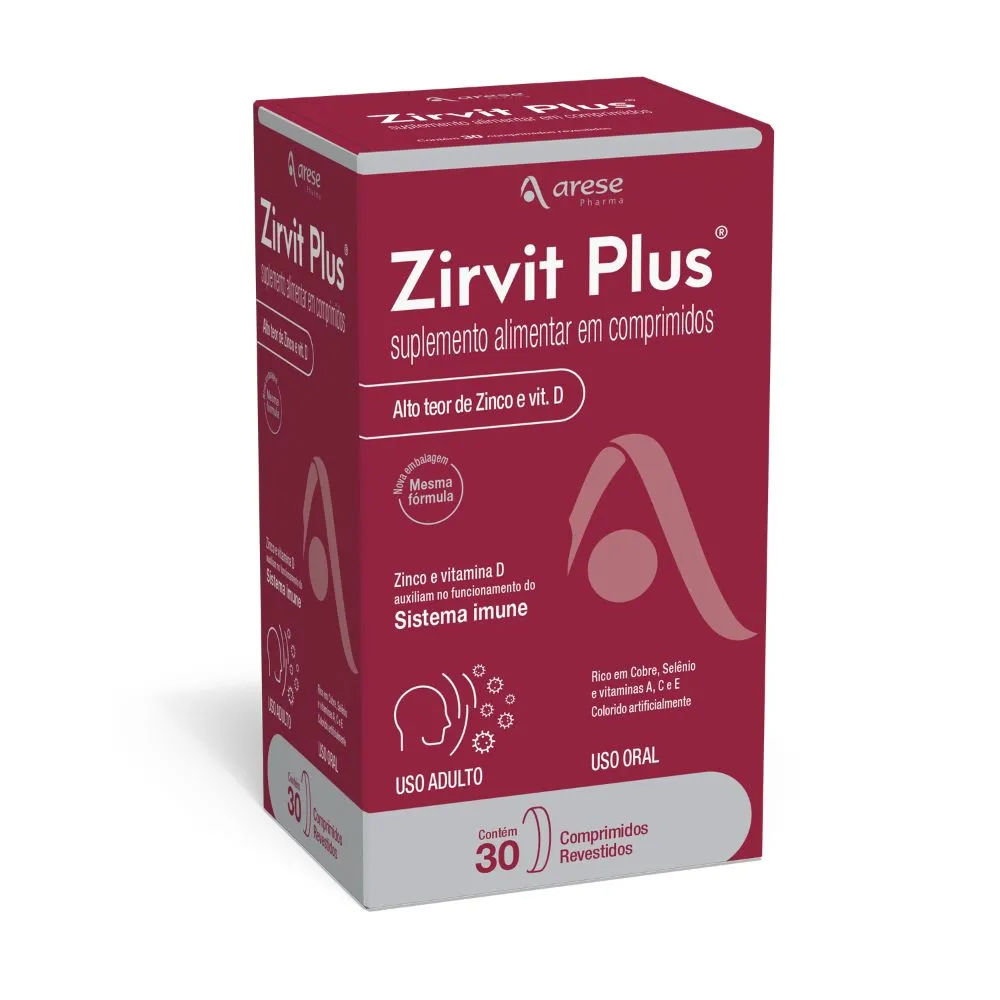 Suplemento Vitamínico Zirvit Plus 30 Comprimidos Arese