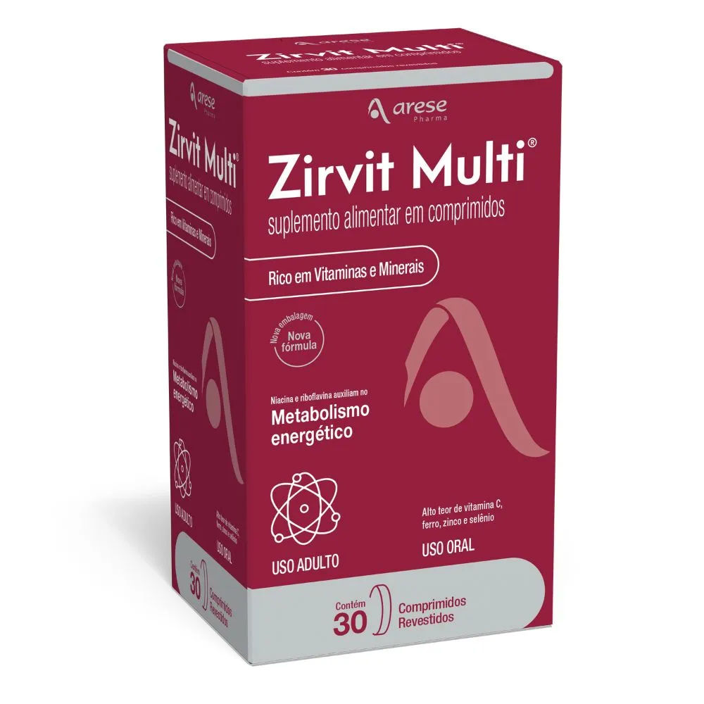 Suplemento Vitamínico Zirvit Multi 30 Comprimidos Arese