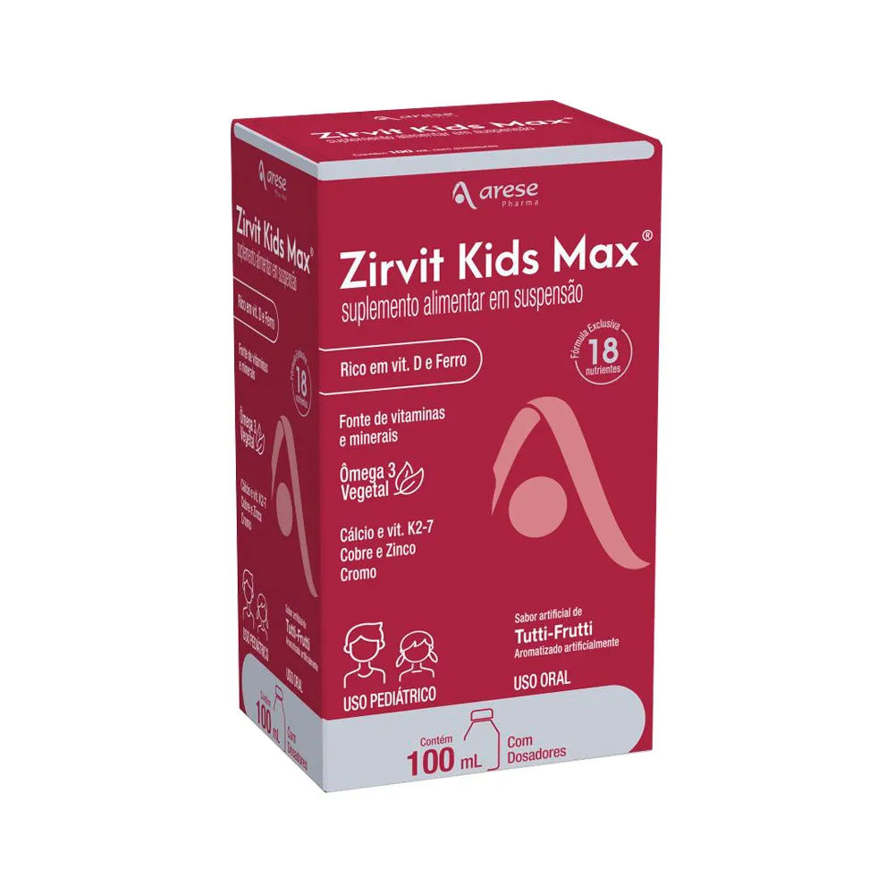 Suplemento Vitamínico Zirvit Kids Max 100ml Arese