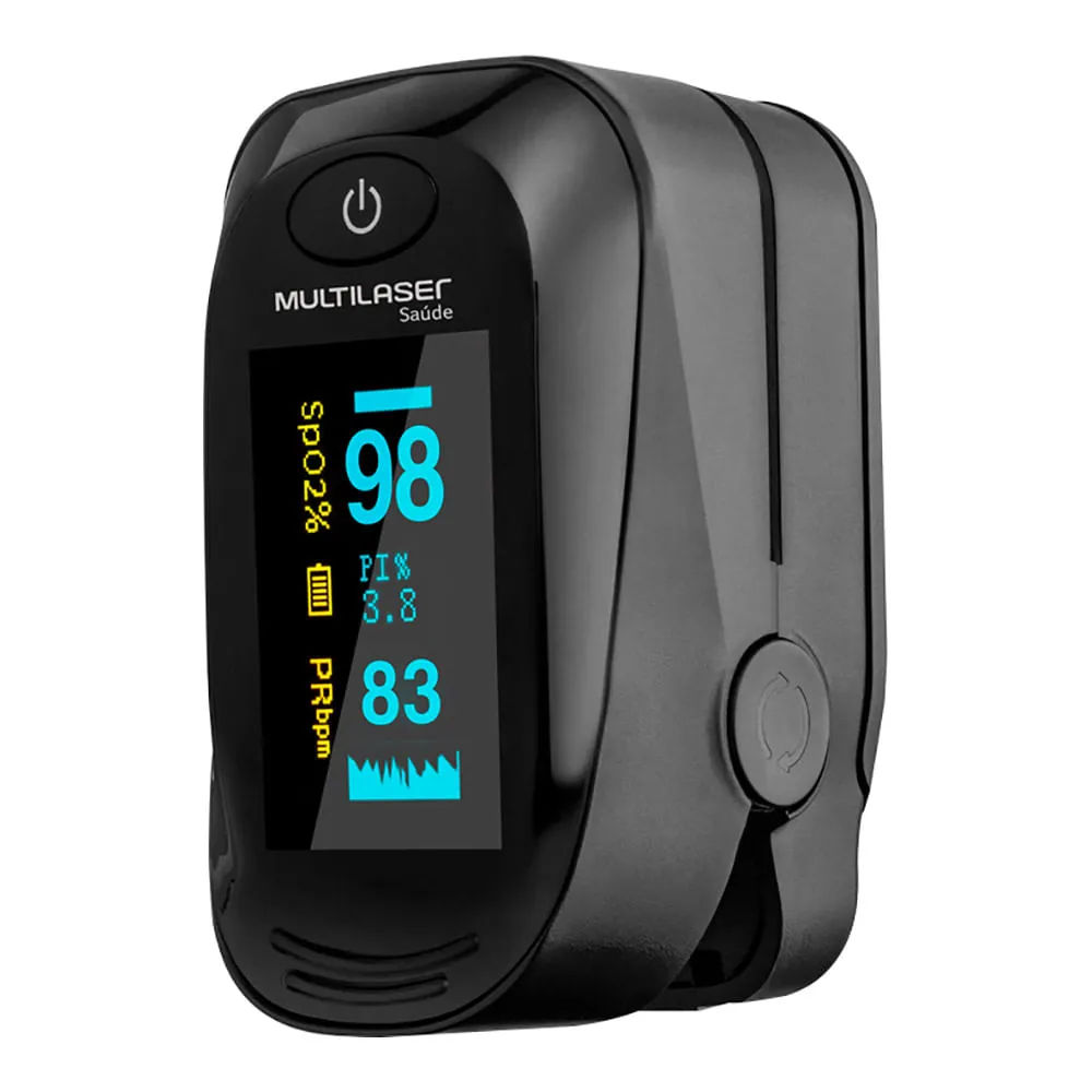 Oxímetro Digital de Pulso Portátil de Dedo com Curva Plestimográfica Multilaser Saúde HC261 1 Unidad