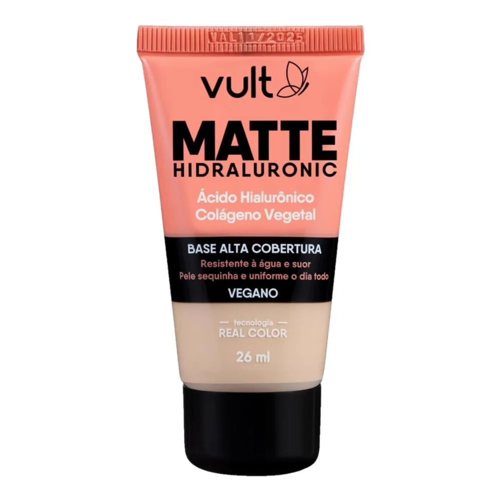 Base Líquida Vult Matte Hidraluronic Cor V120 26ml