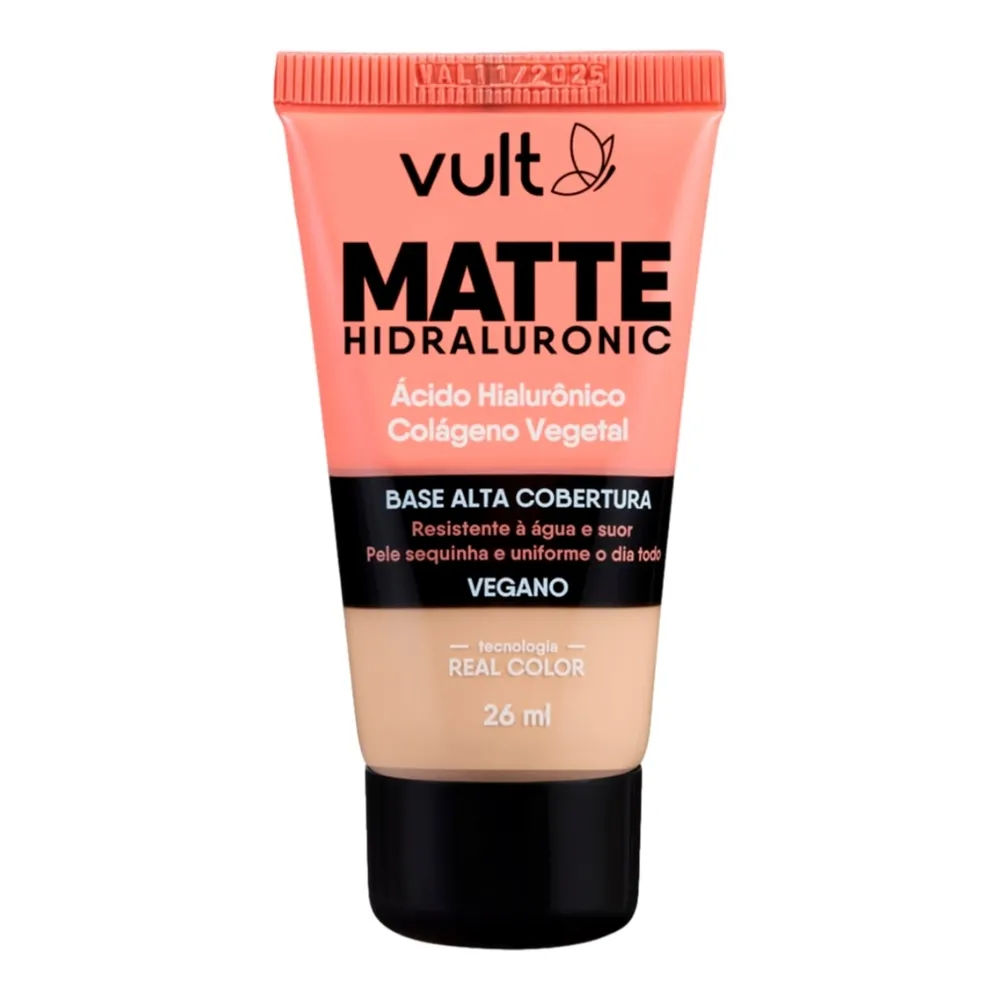 Base Líquida Vult Matte Hidraluronic Cor V180 26ml