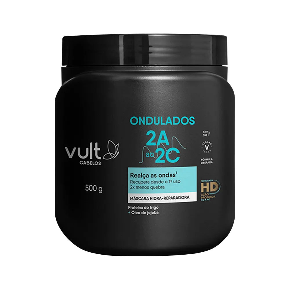 Mascara Para Tratamento Vult Cabelos 500gr Ondulados 2a Ao 2c