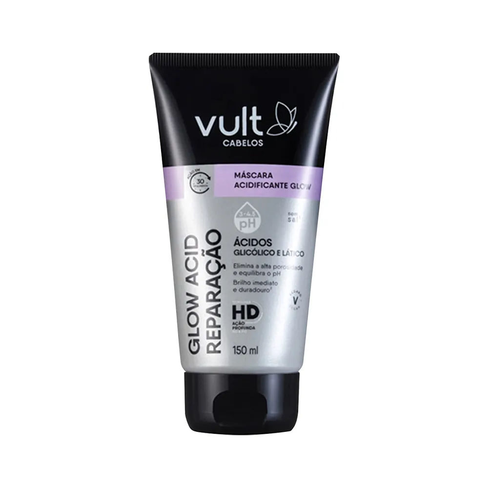 Mascara Acidificante Vult Cabelos Glow Acid Reparacao 150ml
