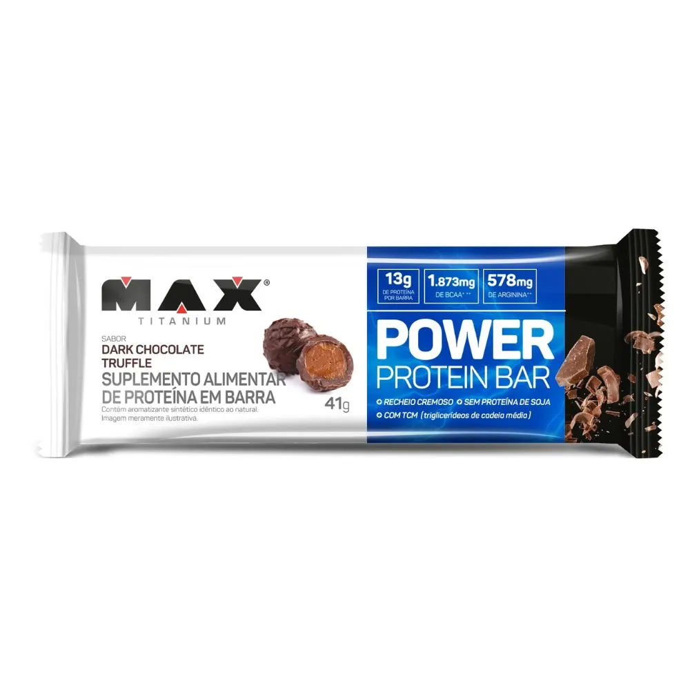 Barra Proteína Power Protein Max Titanium Dark Chocolate Truffle 41g