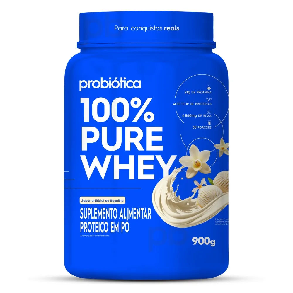 Suplemento Probiotica 100% Pure Whey 900g Baunilha