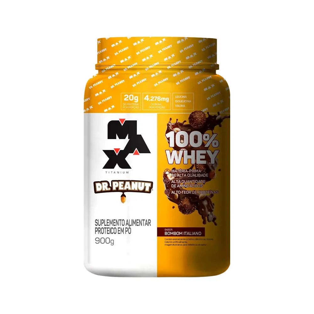 Suplemento Max Titanium 100% Whey Dr.peanut Bombom Italiano 900gr