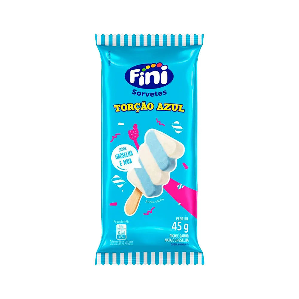 Fini Sorvete Torcao Azul 45gr Groselha E Nata