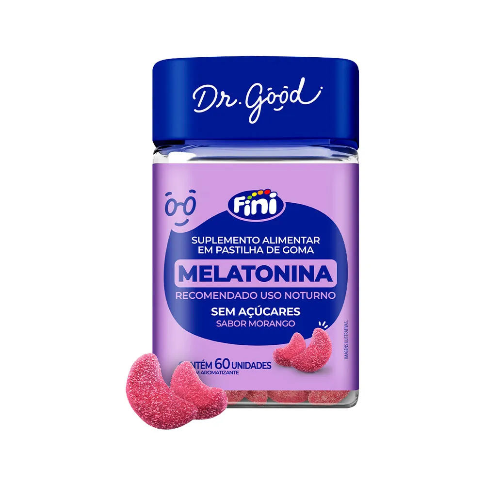 Suplemento Alimentar Melatonina Dr  Good Morango 60 Pastilhas de Goma