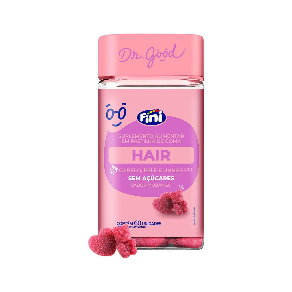 Suplemento Alimentar Dr  Good Fini Hair Morango 60 Gomas