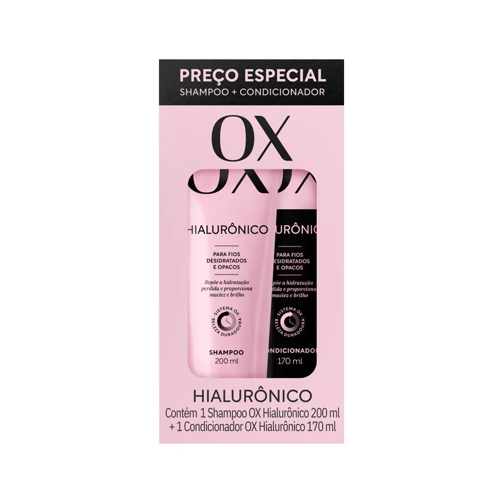 Kit OX Shampoo 200ml + Condicionador 170ml Hialurônico