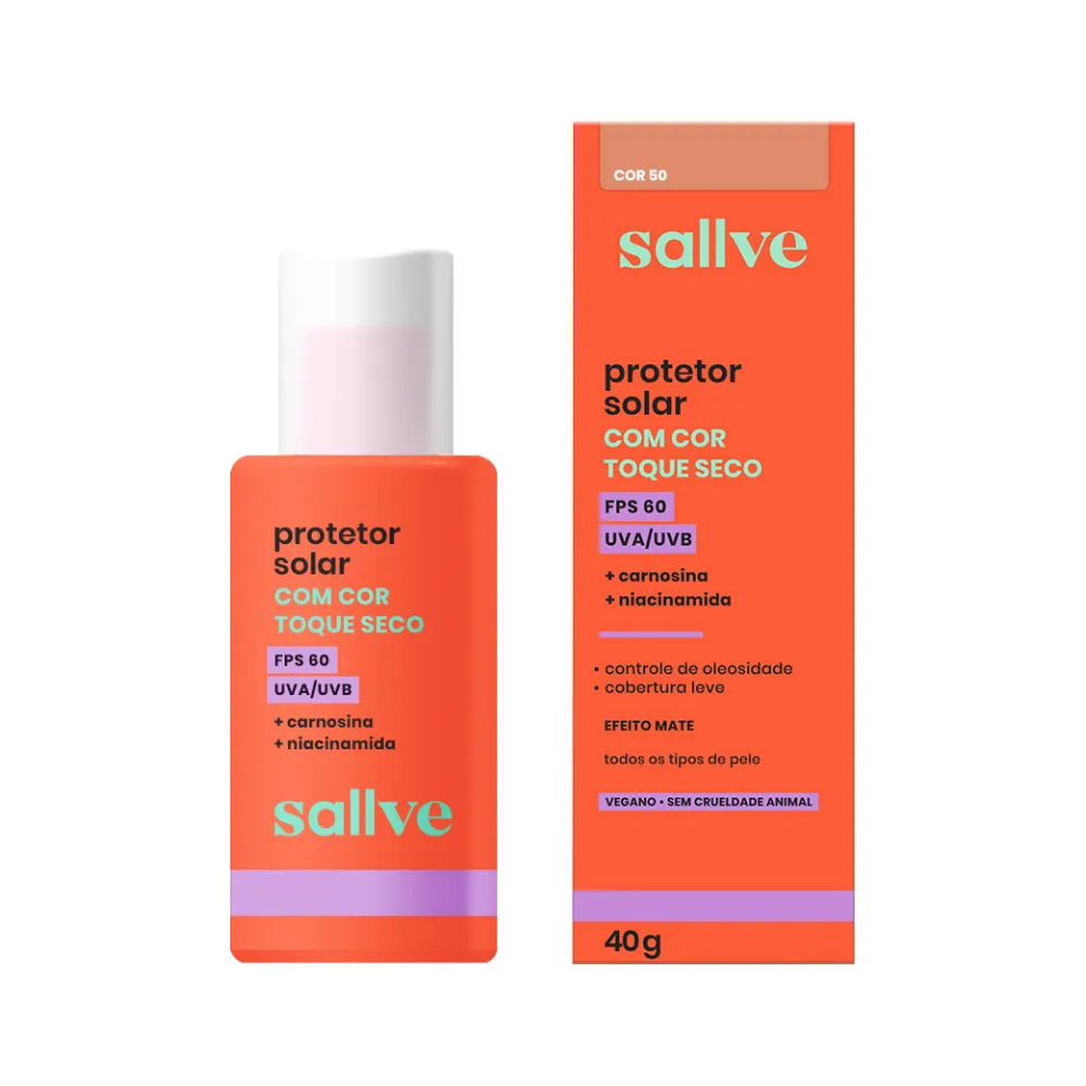 Protetor Solar Sallve 40gr Fps60 Cor 50