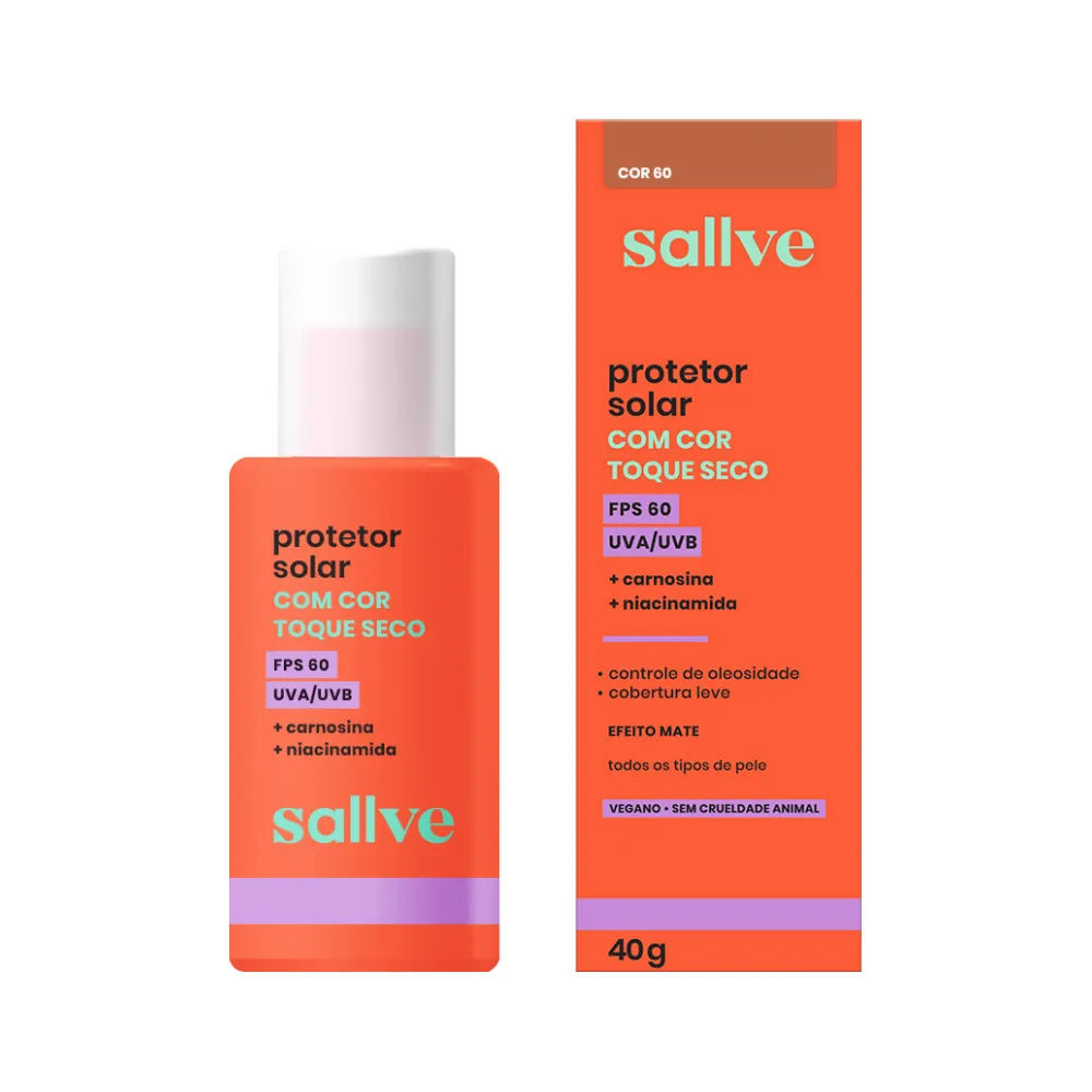 Protetor Solar Sallve 40gr Fps60 Cor 60