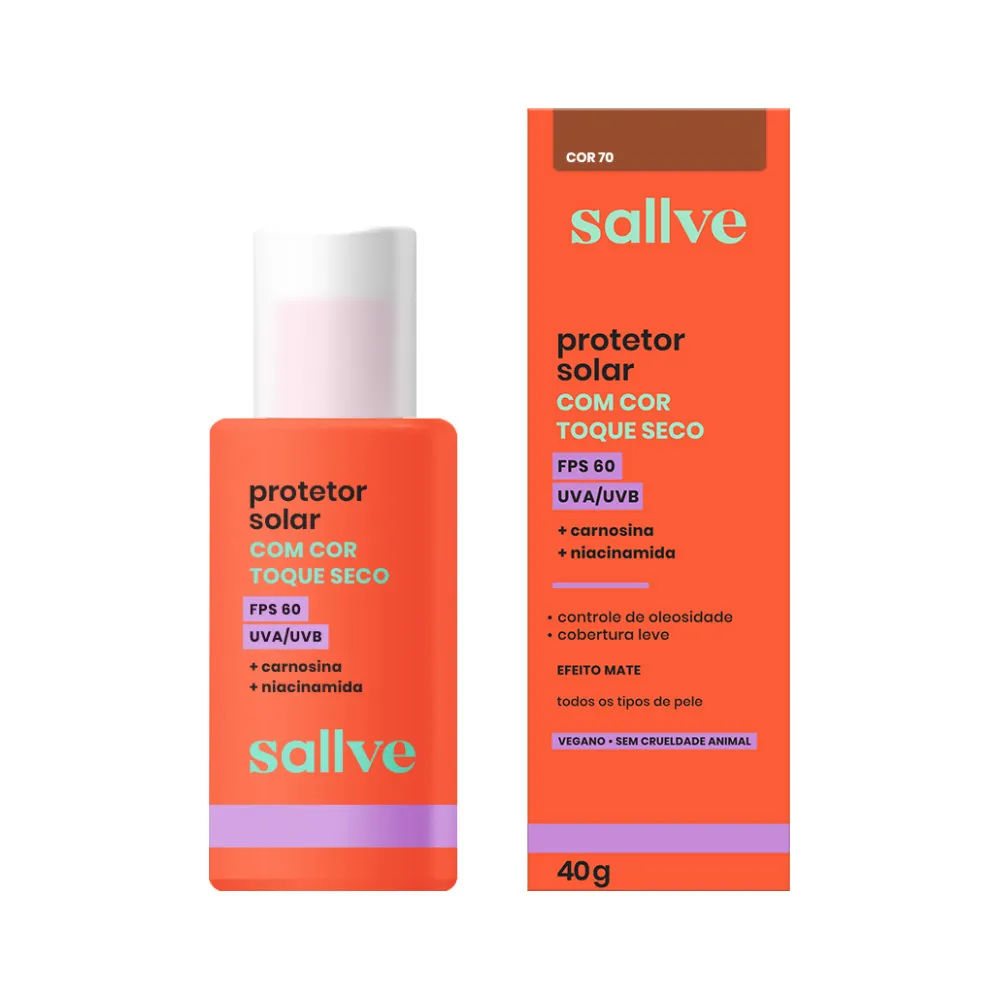 Protetor Solar Sallve 40gr Fps60 Cor 70