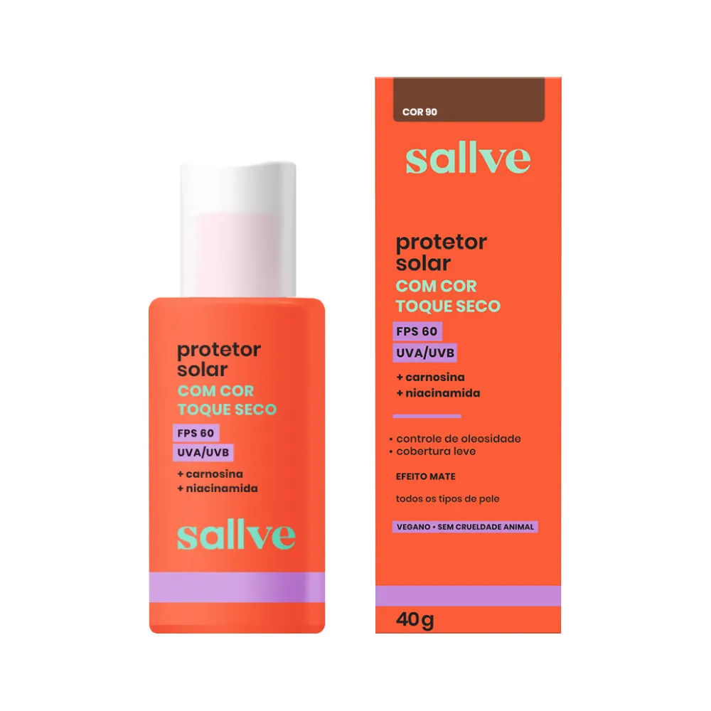 Protetor Solar Sallve 40gr Fps60 Cor 90