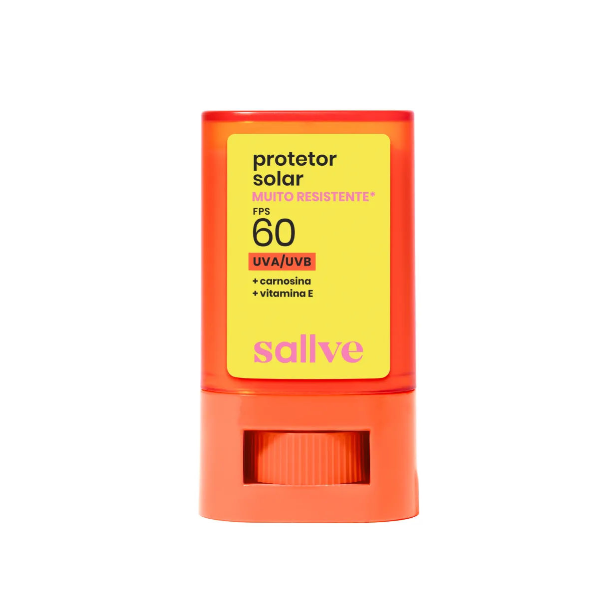 Protetor Solar Facial Sallve FPS 60 Bastão com Carnosina 15g
