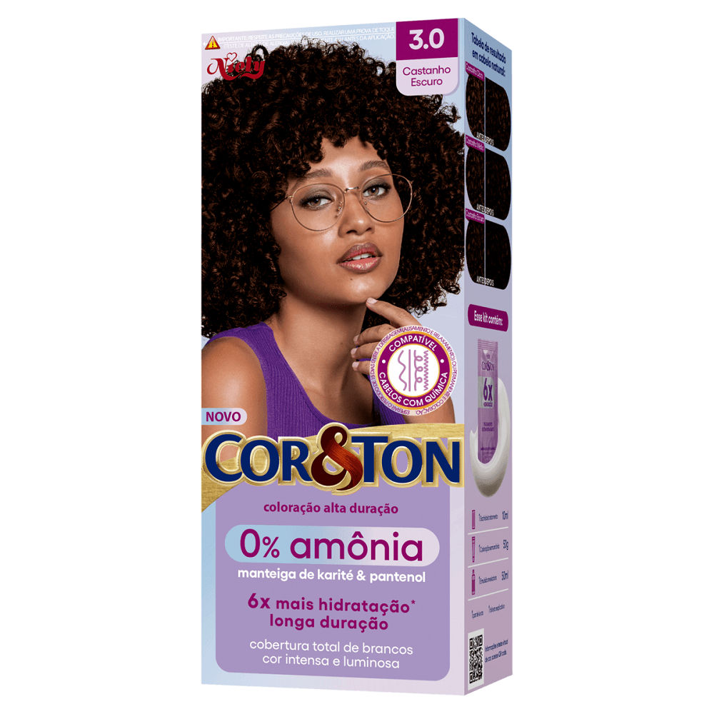 Niely Cor&Ton Sem Amônia 3 0 Castanho Escuro