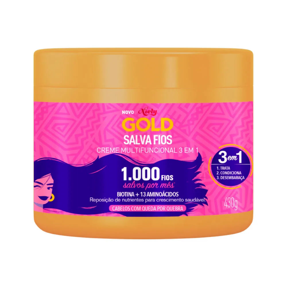 Creme para Cabelos Niely Gold 430g Salva Fios