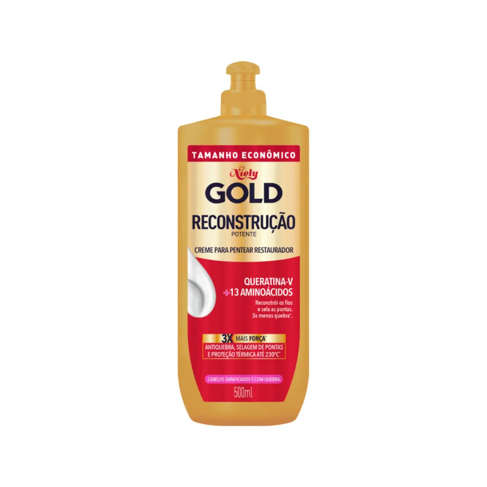 Creme para Pentear Niely Gold 500ml Reconstrução