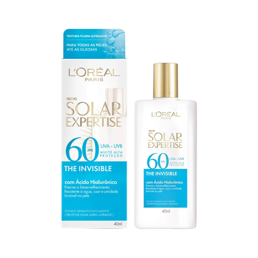 Protetor Solar Facial LOréal Solar Expertise Fluido Sem Cor FPS60 40g