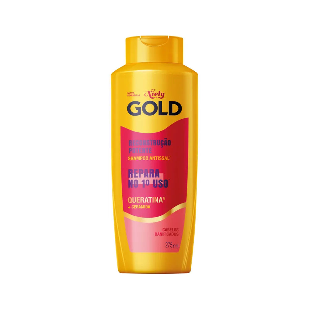 Shampoo Niely Gold 275ml Reconstrucao Potente