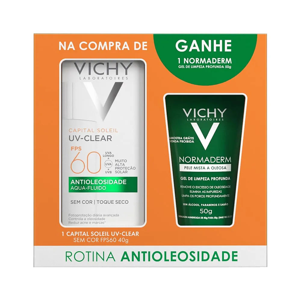 Kit Vichy UV-Clear 40g + Gel de Limpeza Profunda Normaderm 50g
