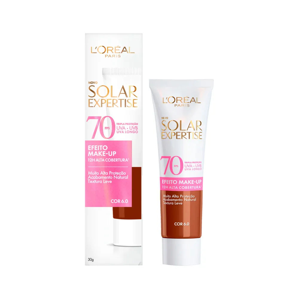 Protetor Solar Facial Loreal Paris Fps70 Expertise Efeito Make-up Cor  6.0 30gr