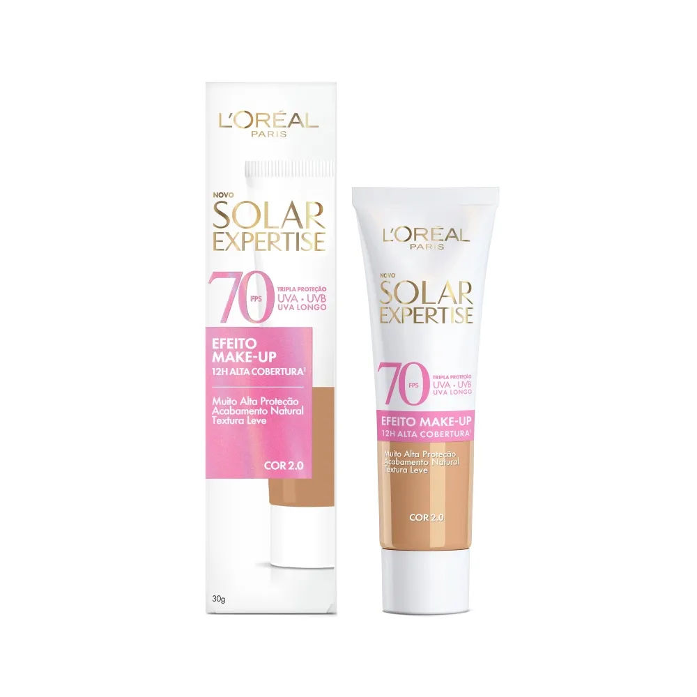 Protetor Solar Facial LOréal Efeito Make-Up com Cor 2 0 FPS70 30g