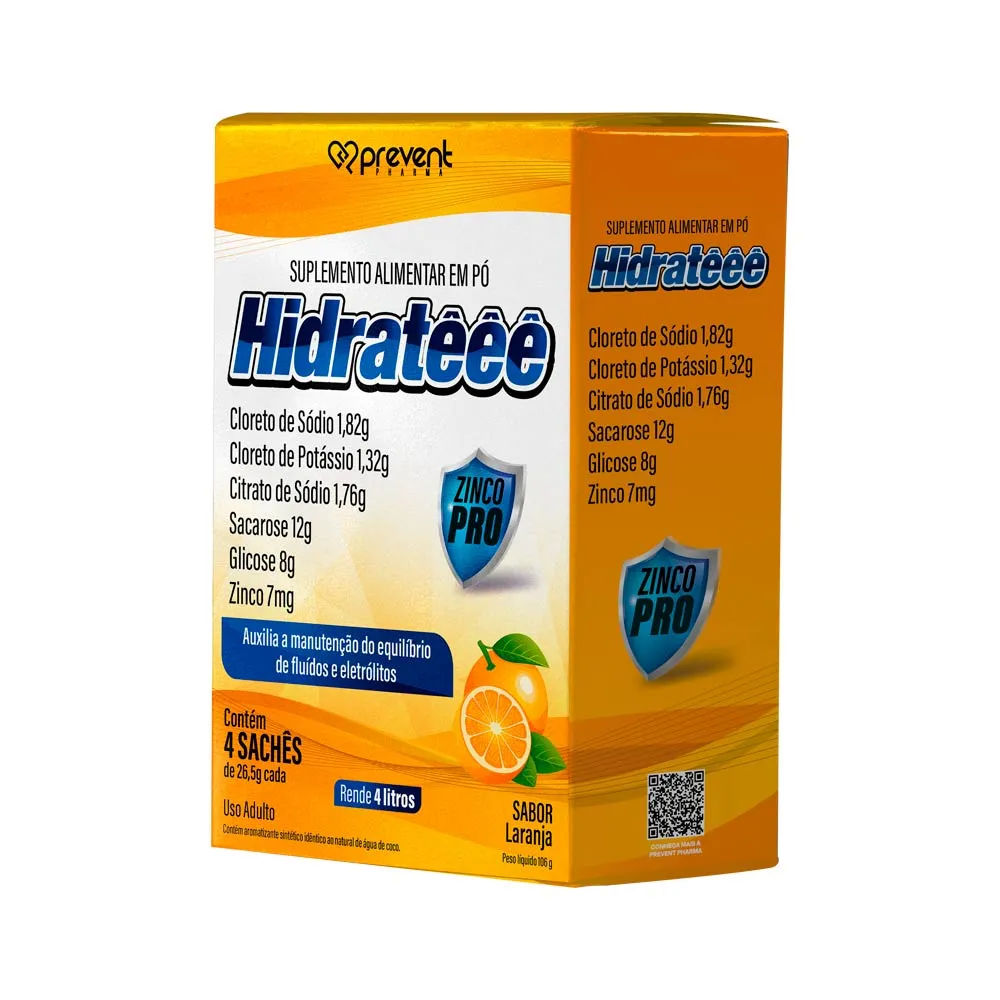 Hidrateee Com 4x26,5g Saches Laranja