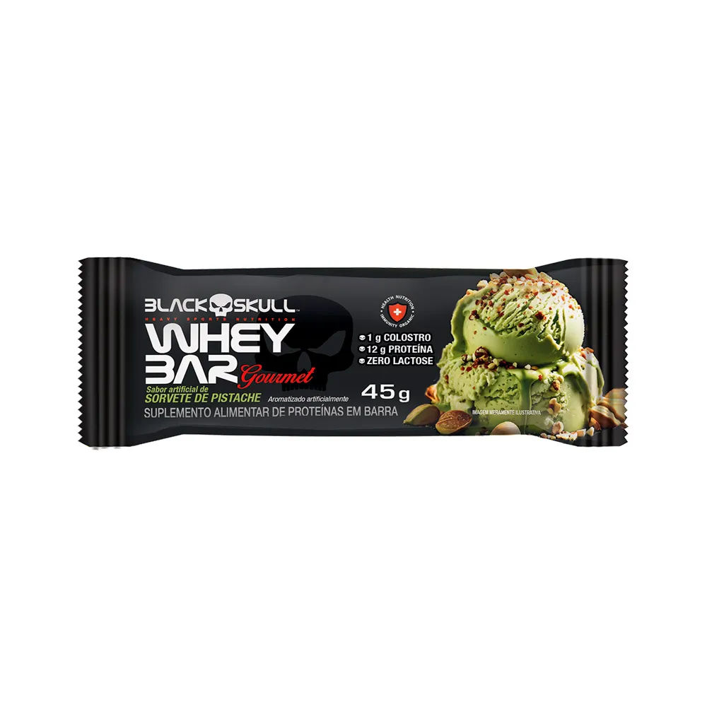 Barra Black Skull Whey Bar Gourmet 45gr Pistache
