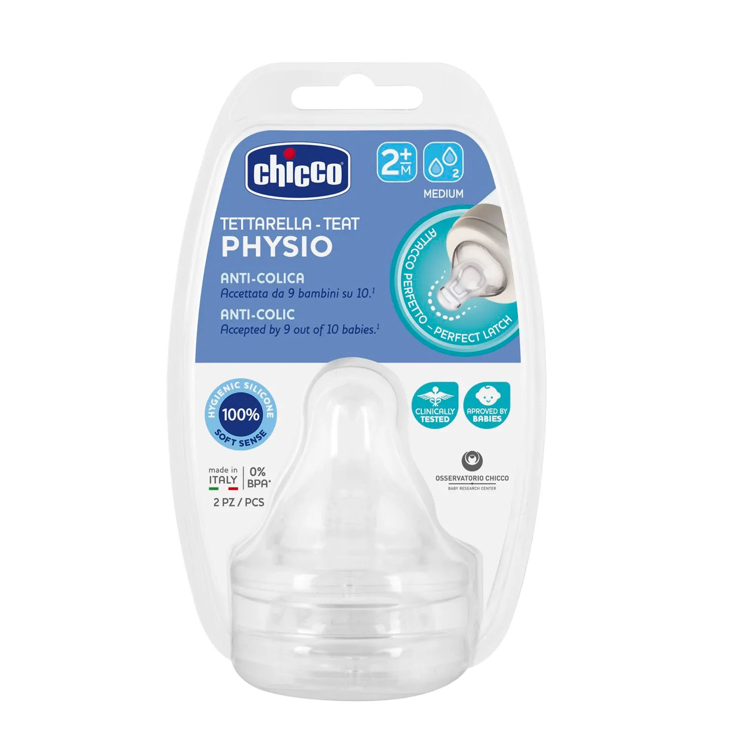 Bico Para Mamadeira Perfect5 Chicco Com 2 Medio