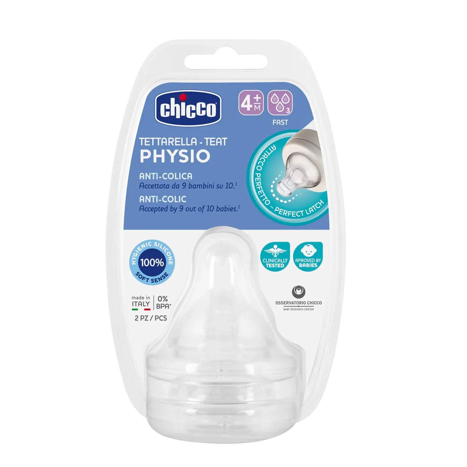 Bico Para Mamadeira Perfect5 Chicco Com 2 Rapido