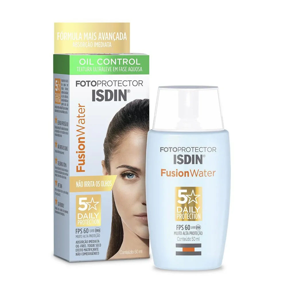 Protetor Solar Facial Isdin Fusion Water Solução FPS 60 50ml