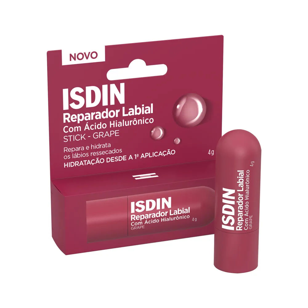 Reparador Labial Isdin Stick com Cor Grape 4g
